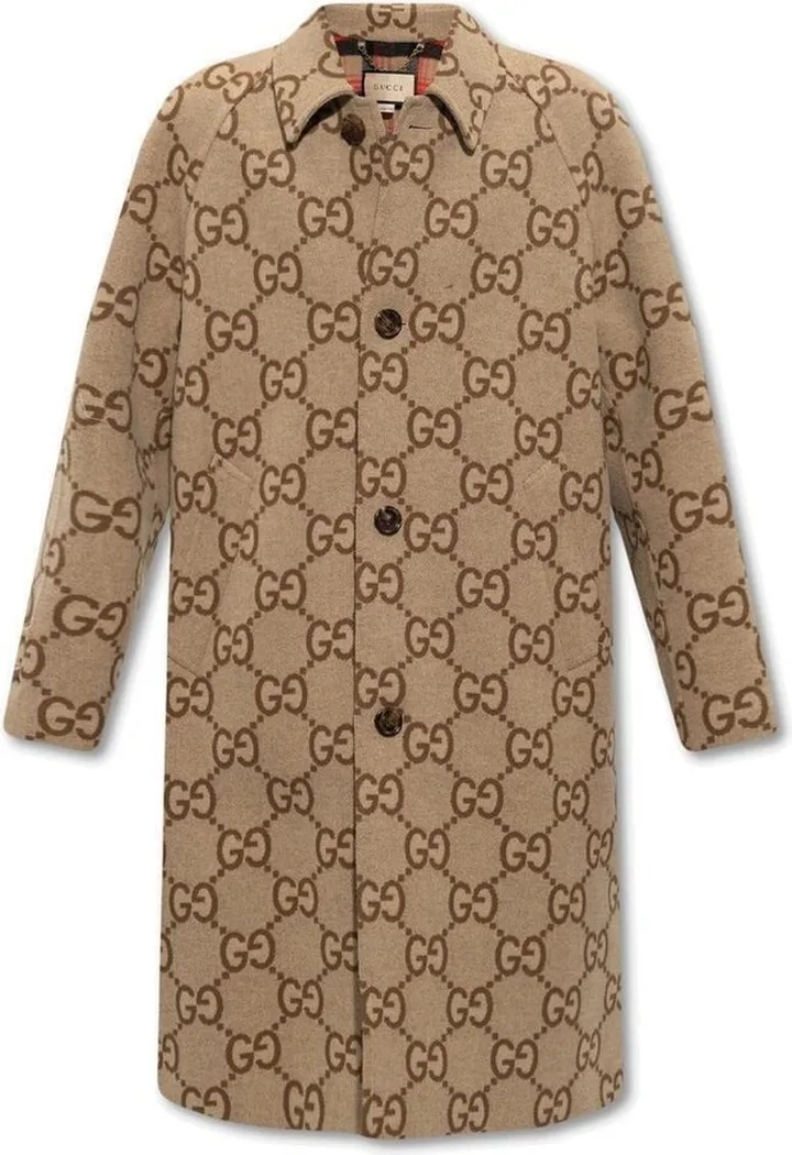 Gucci Monogram Pattern Single-Breasted Coat