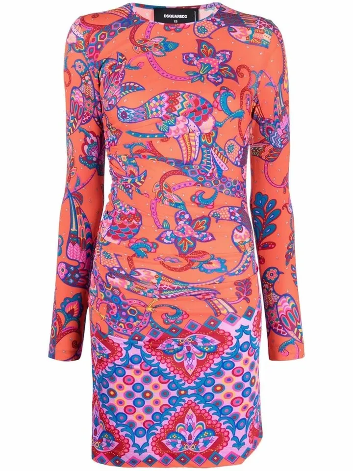 Paisley-Print Dress
