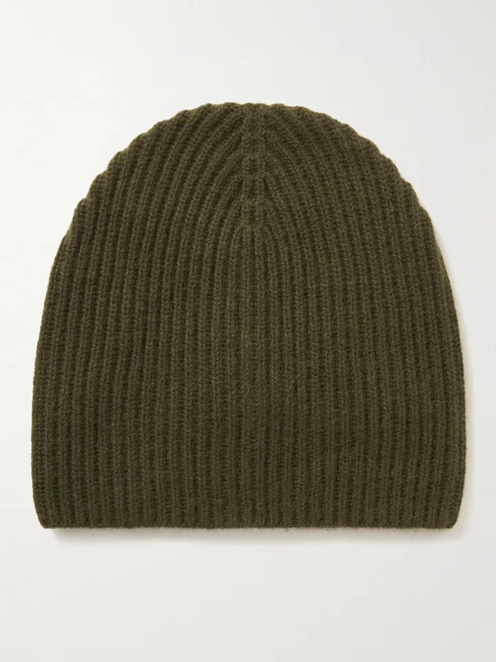 Ribbed Cashmere Beanie