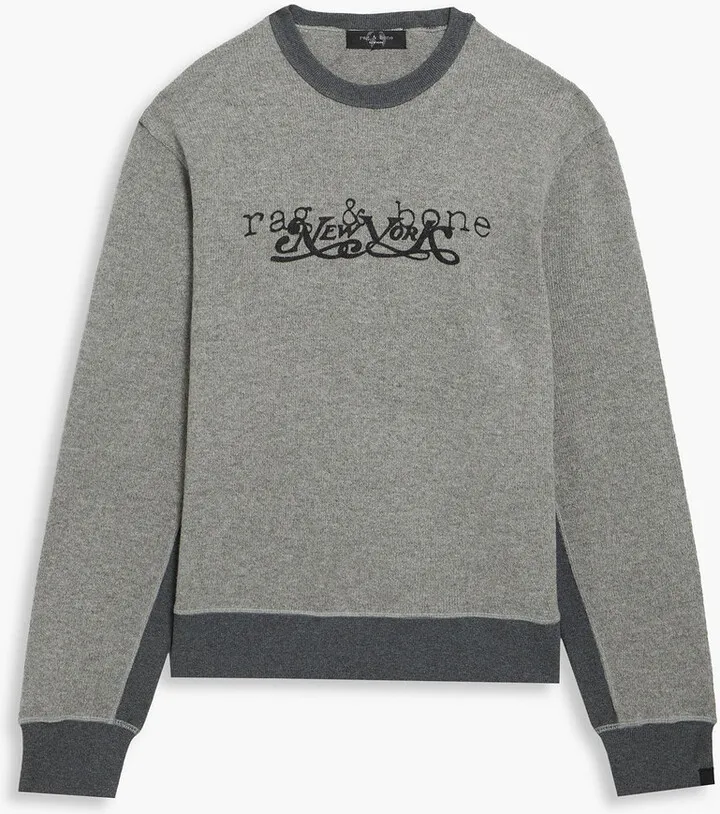 New York printed mélange wool-blend sweater