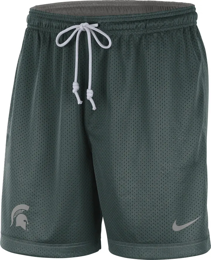 Nike Men's College Dri-FIT (Michigan State) Reversible Shorts in Green