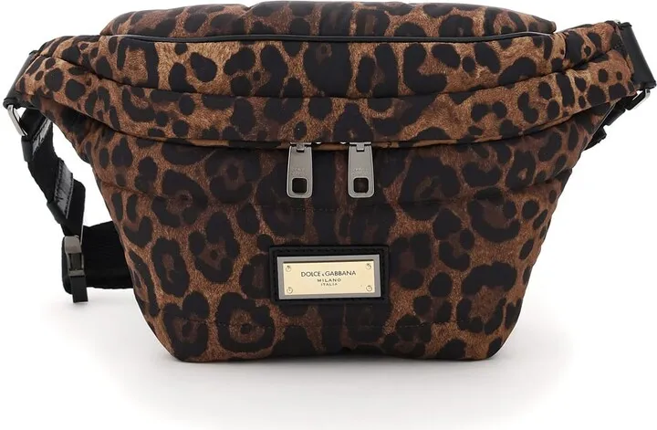 Leopard-print Nylon Beltbag
