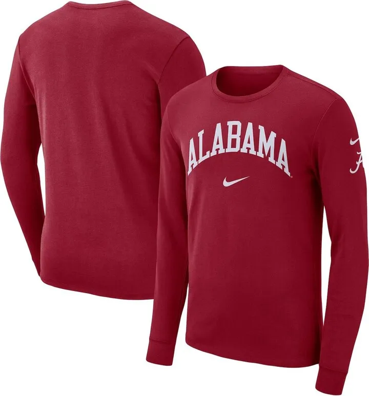 Men's Nike Crimson Alabama Crimson Tide Arch 2-Hit Long Sleeve T-shirt