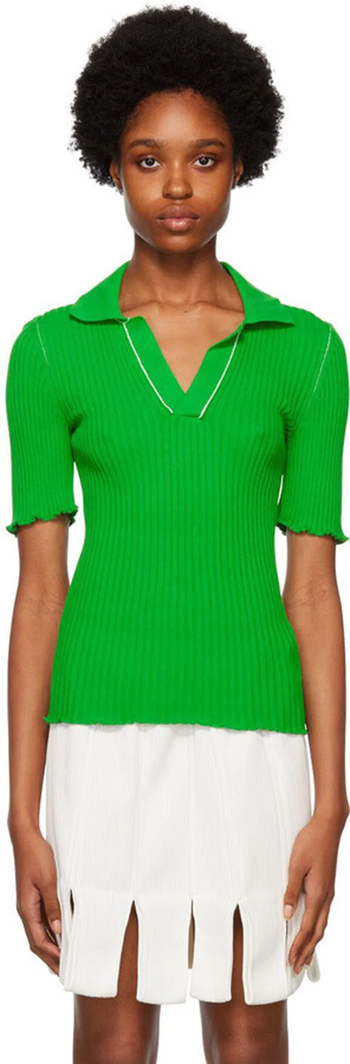 Bottega Veneta Green Cotton Polo