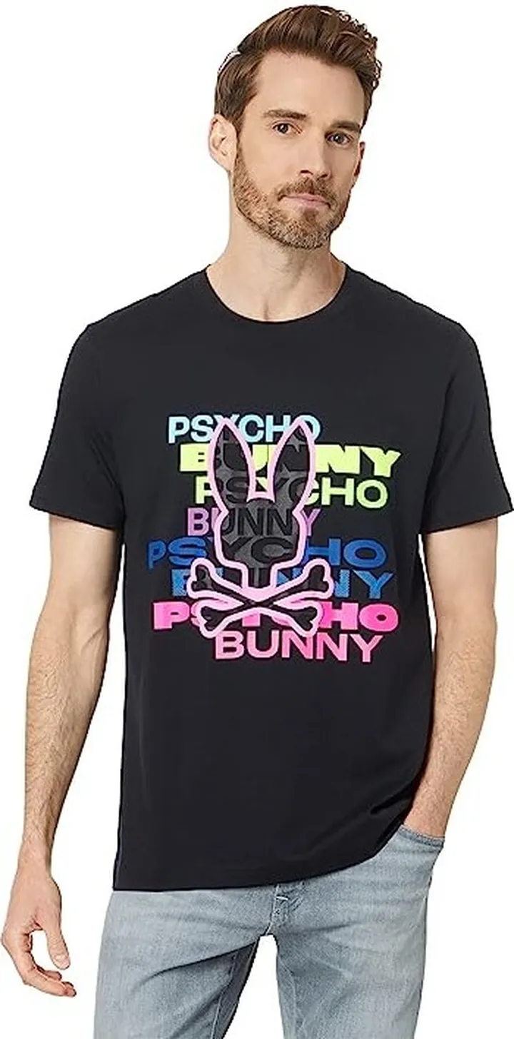 Psycho Bunny Tyrian Graphic Tee (Black) Men's T Shirt