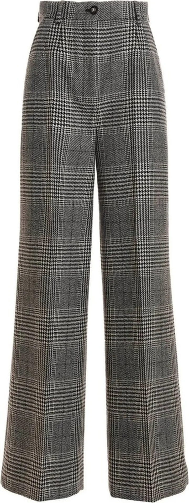 Dolce & Gabbana High Waist Flared Glen Plaid Pants