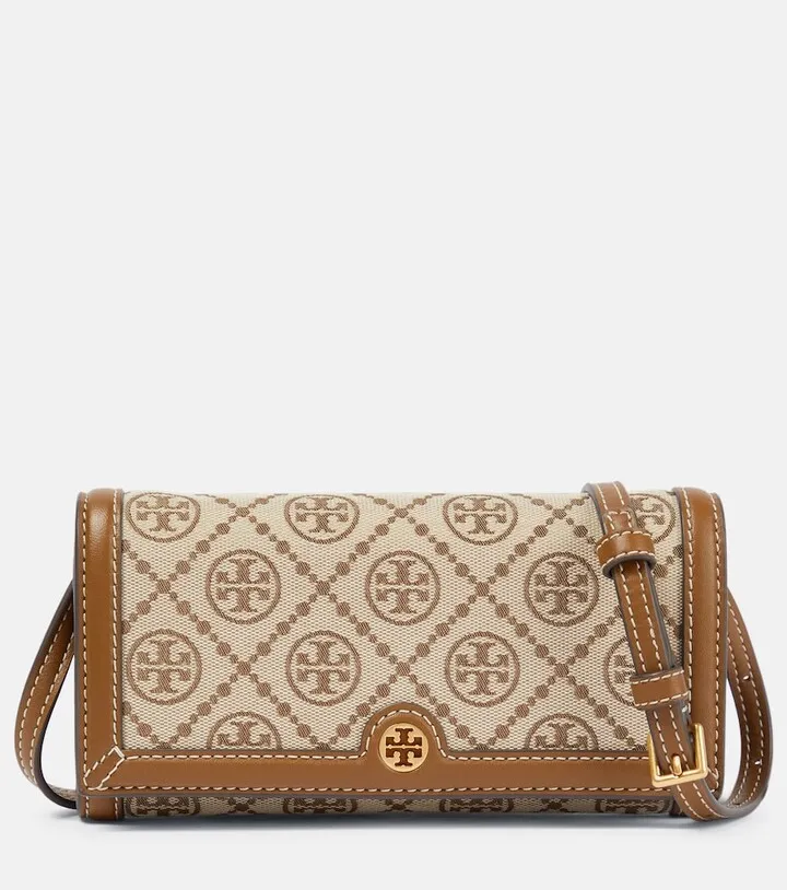 Small T Monogram jacquard crossbody bag