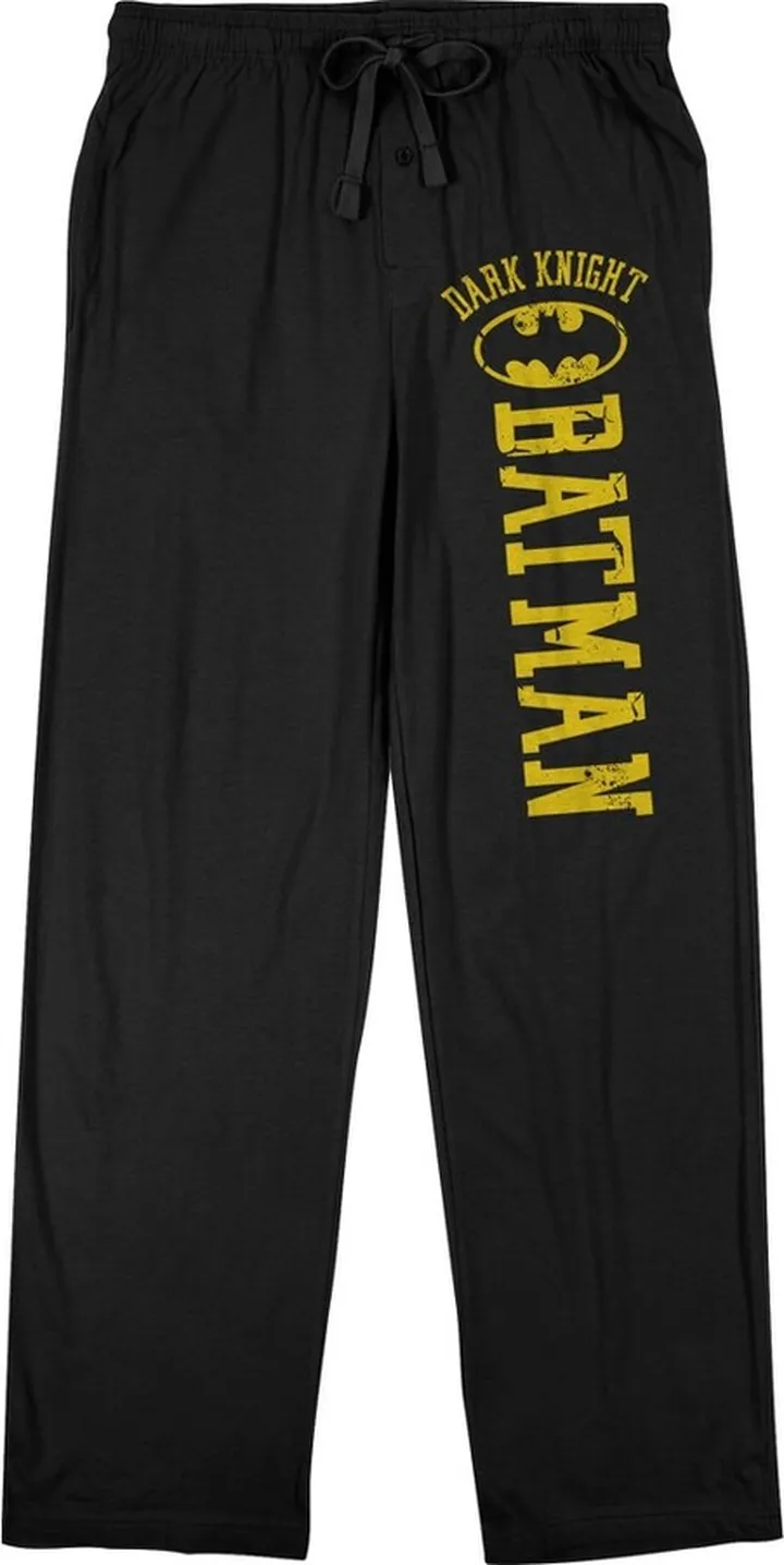Batman Dark Knight Logo Men’s Black Sleep Pajama Pants-X-Large