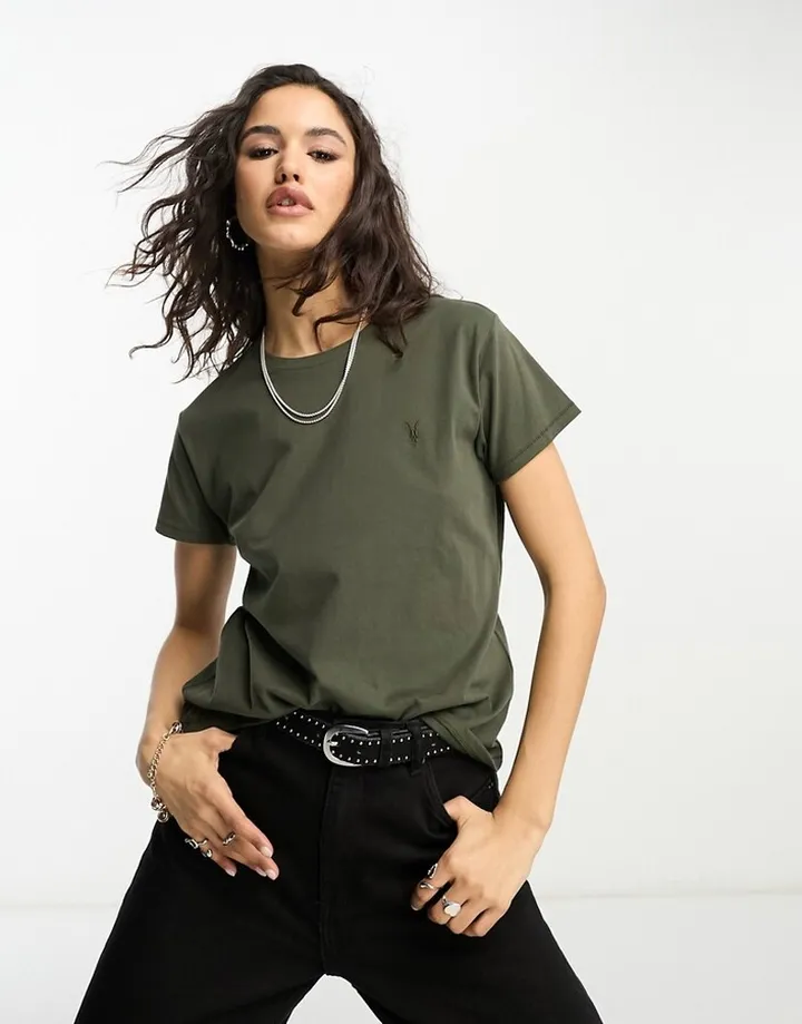 AllSaints Grace relaxed T-shirt in khaki