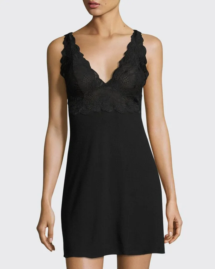 Zen Lace-Trim V-Neck Chemise