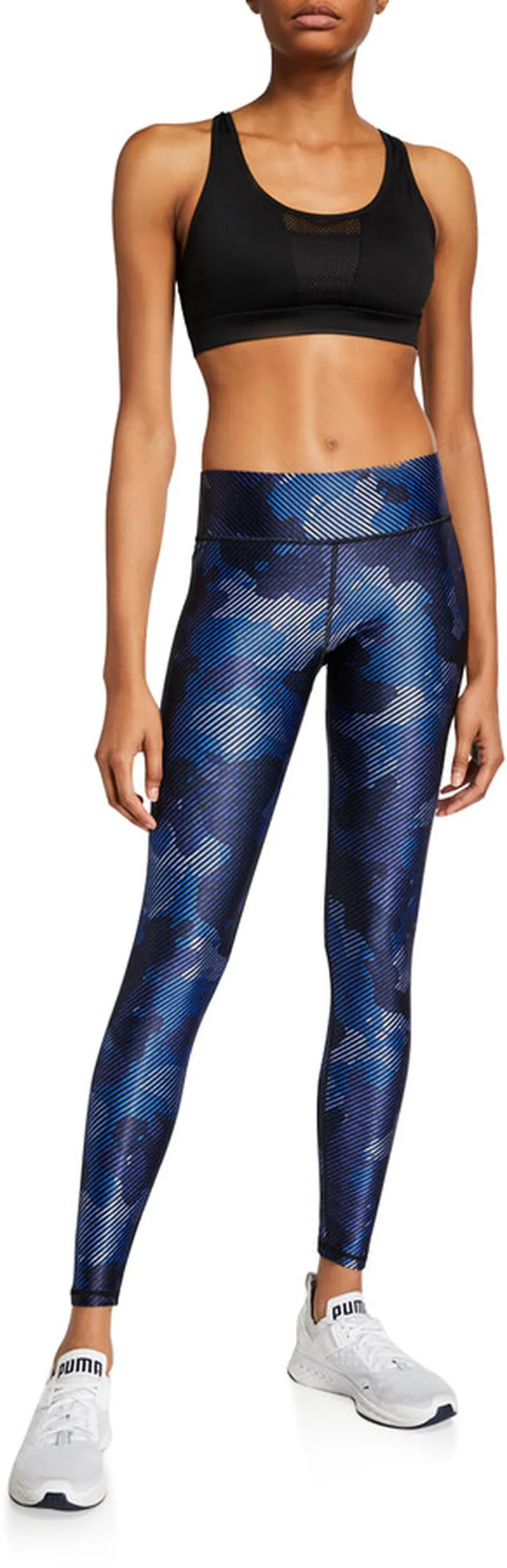 Navy Camo Stripe Hi-Shine Leggings