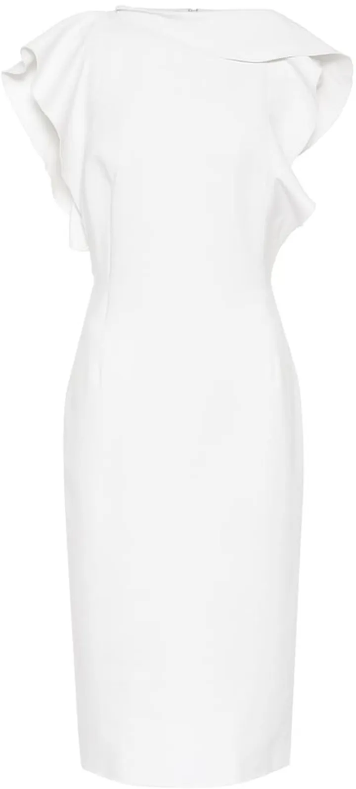 Ruffled stretch-wool midi dress