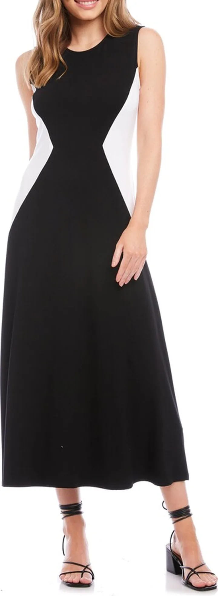 Sleeveless Colorblock Midi Dress