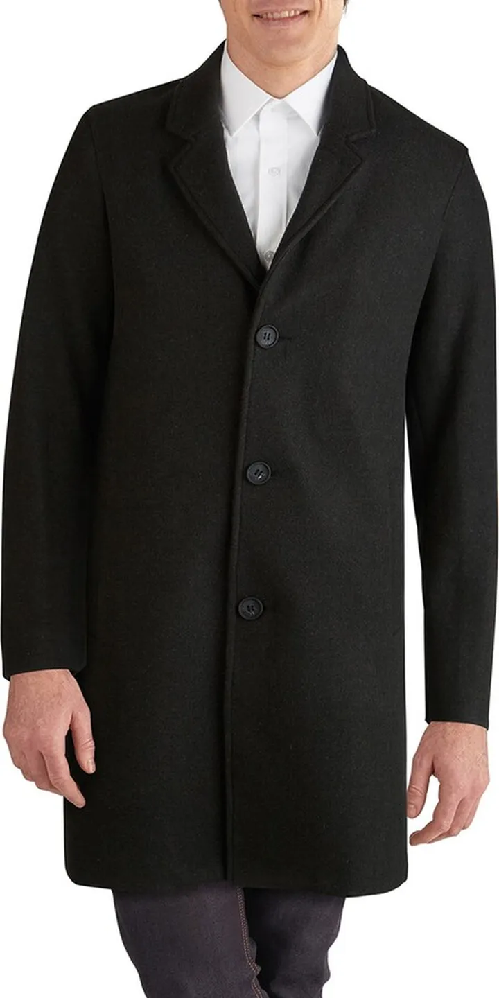 Regular Fit Stretch Wool Coat