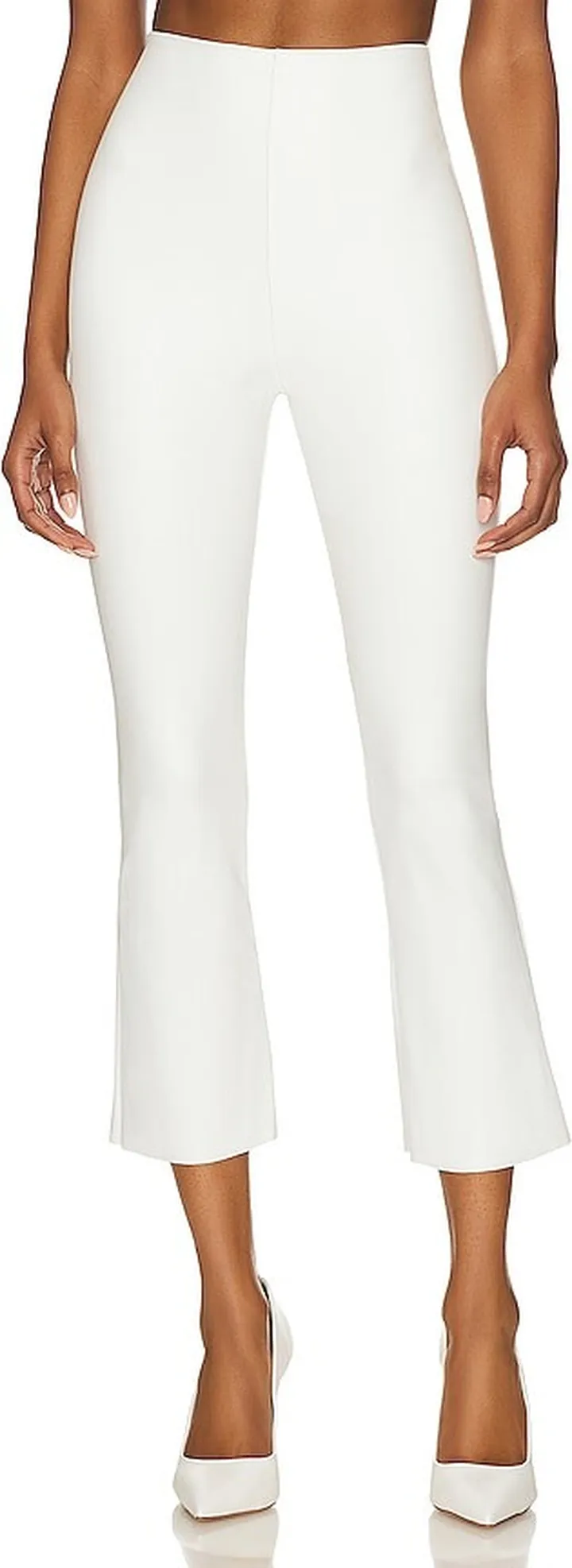 Faux Leather Cropped Flare