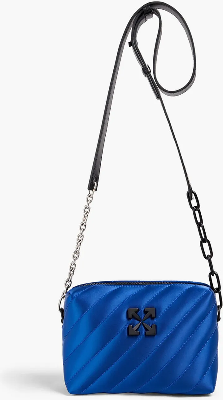 Jackhammer quilted satin shoulder bag