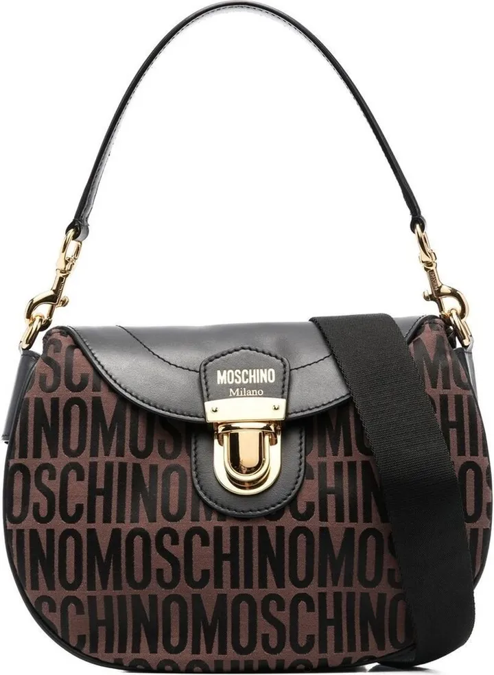 Brown Logo Stamp Monogram Shoulder Bag