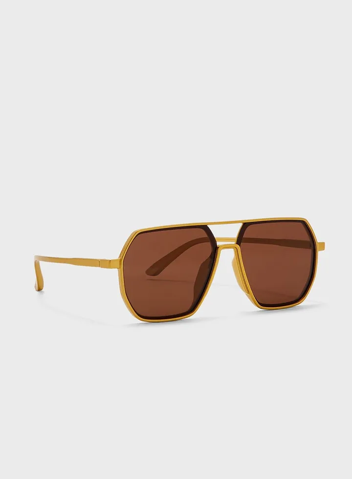 Angular Len Heptagon Sunglasses