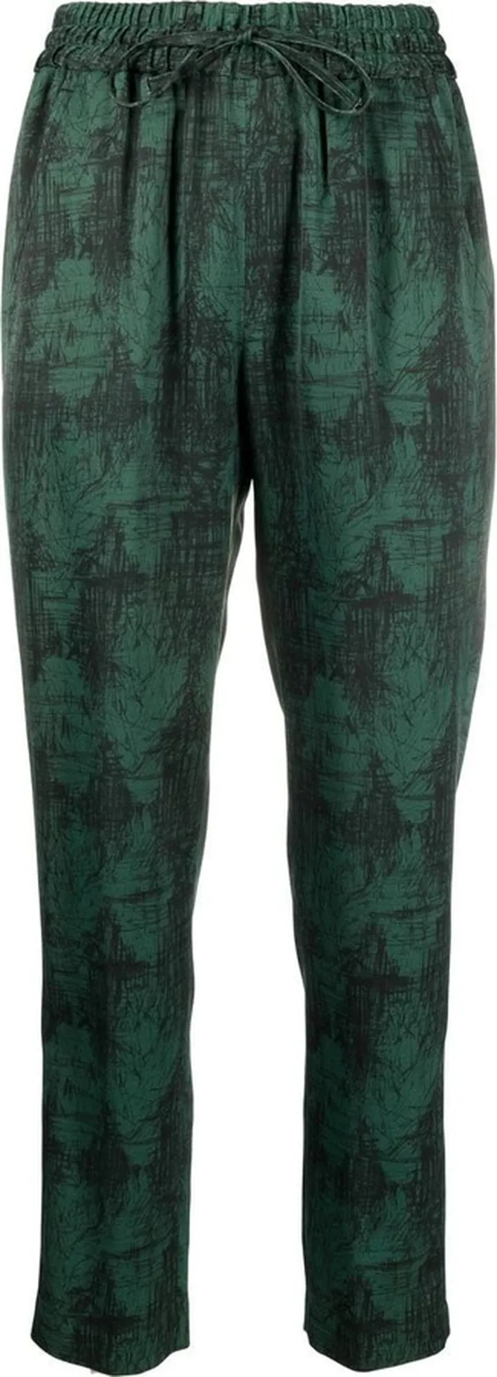 Graphic-Print Cropped Trousers