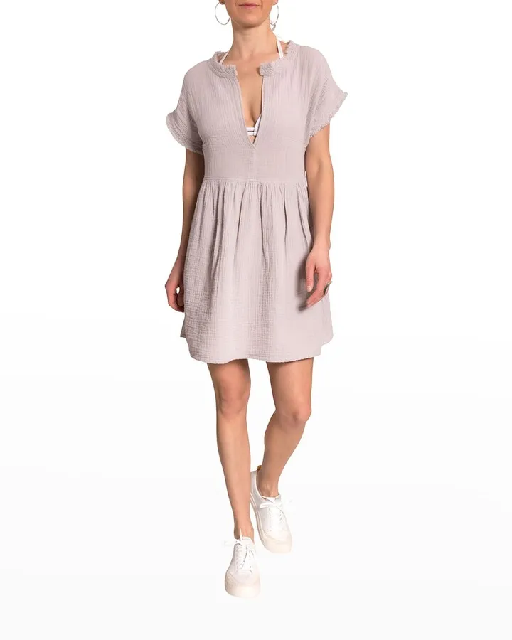Regina Cotton Gauze Mini Beach Dress