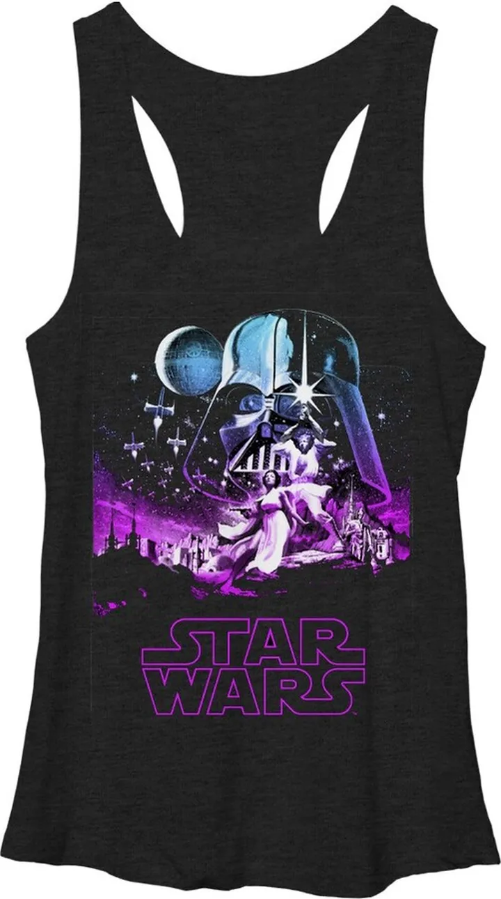 Women's Star Wars Epic Artwork Racerback Tank Top - Black Heather - X Large