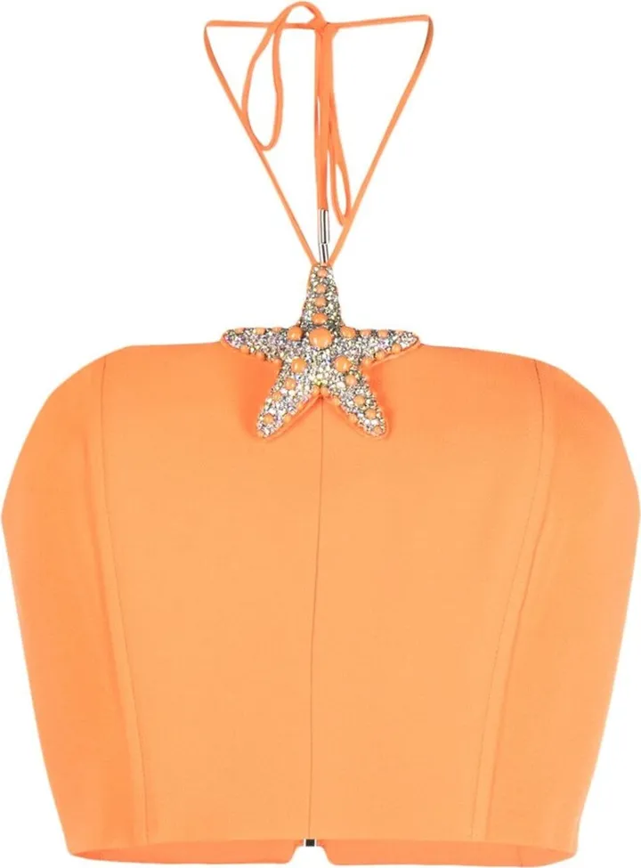Crystal Starfish halterneck crop top