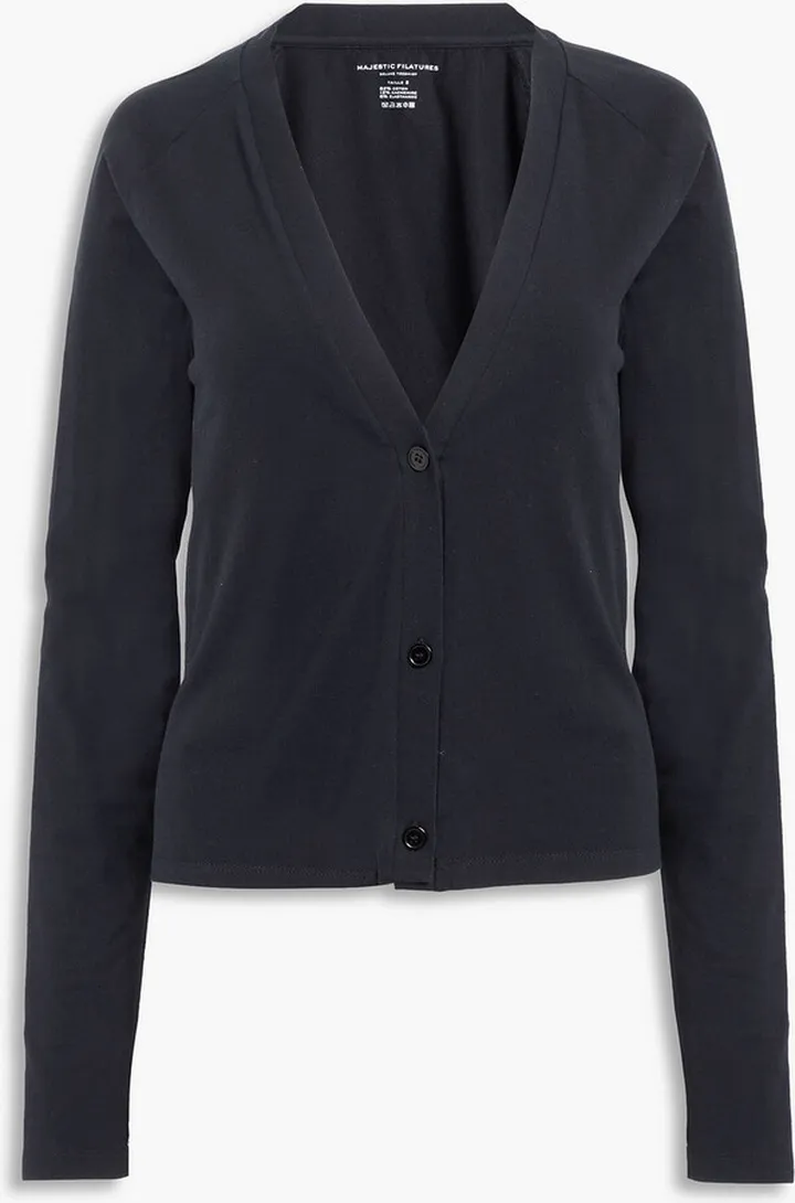 Cotton-blend fleece cardigan