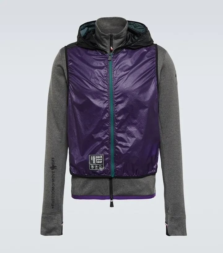 Zip-up fleece sweater with vest