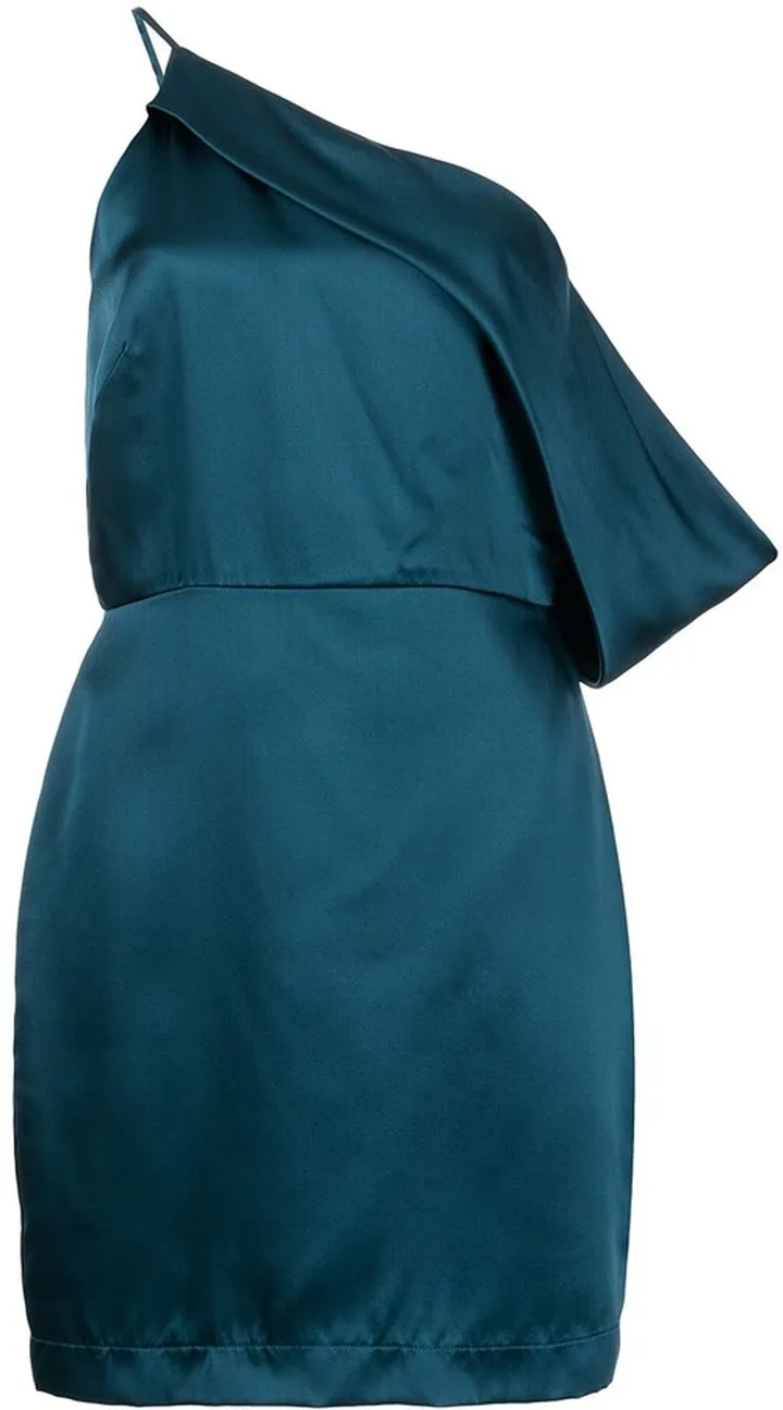 Draped-Shoulder Mini Dress