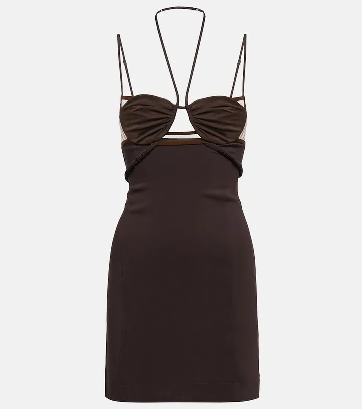 Cutout halterneck minidress