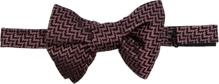 Geometric-Pattern Silk Bow Tie