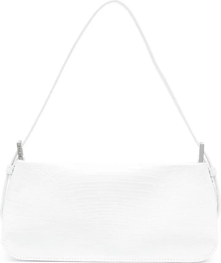 Crocodile-Effect Shoulder Bag