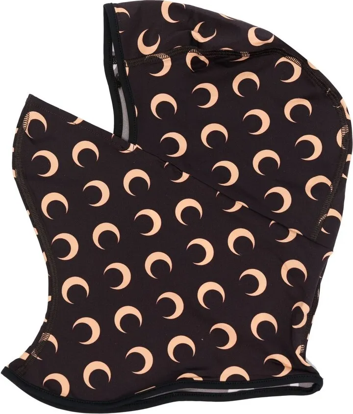 Crescent Moon-Print Balaclava