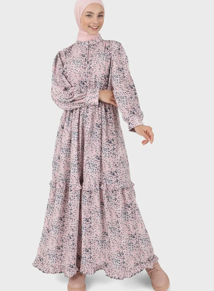 Floral Printed Tiered Dress