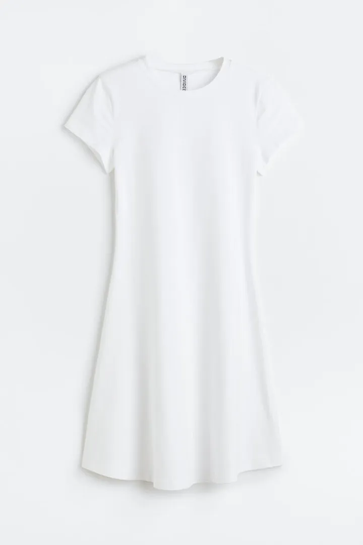 Jersey Dress with Flared Skirt
