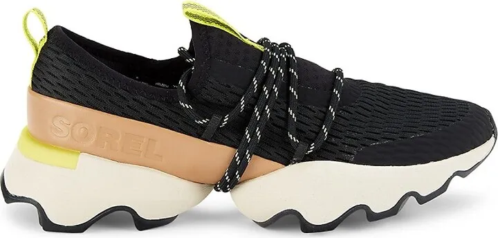 Kinetic Leather & Mesh Platform Sneakers