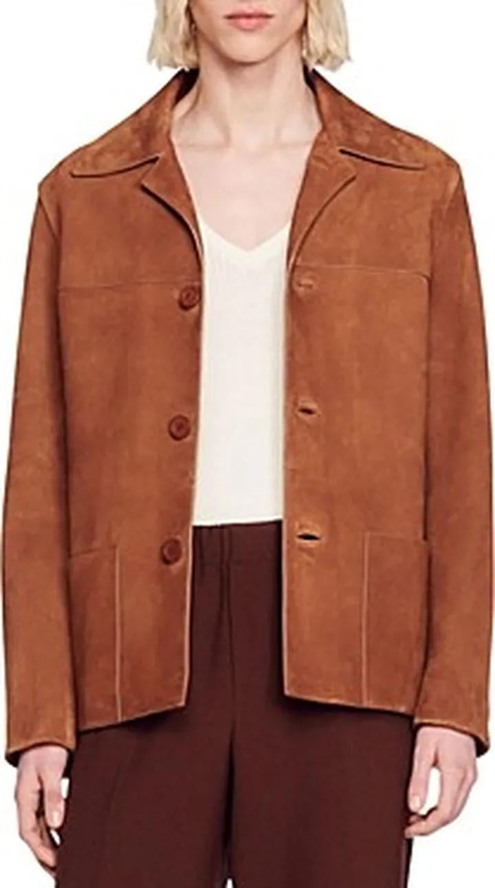 Sandro Bonded Leather Jacket