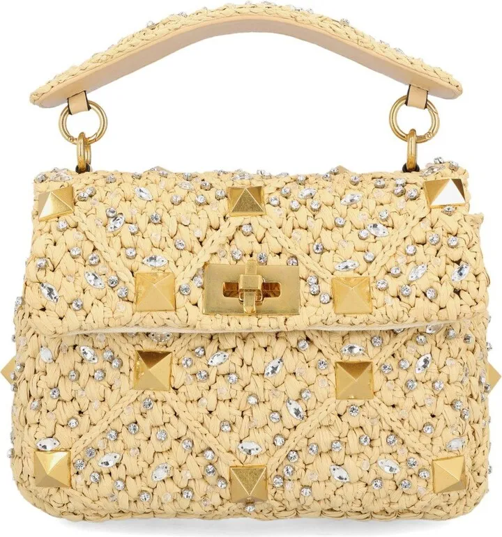Garavani Roman Stud Foldover Top Shoulder Bag