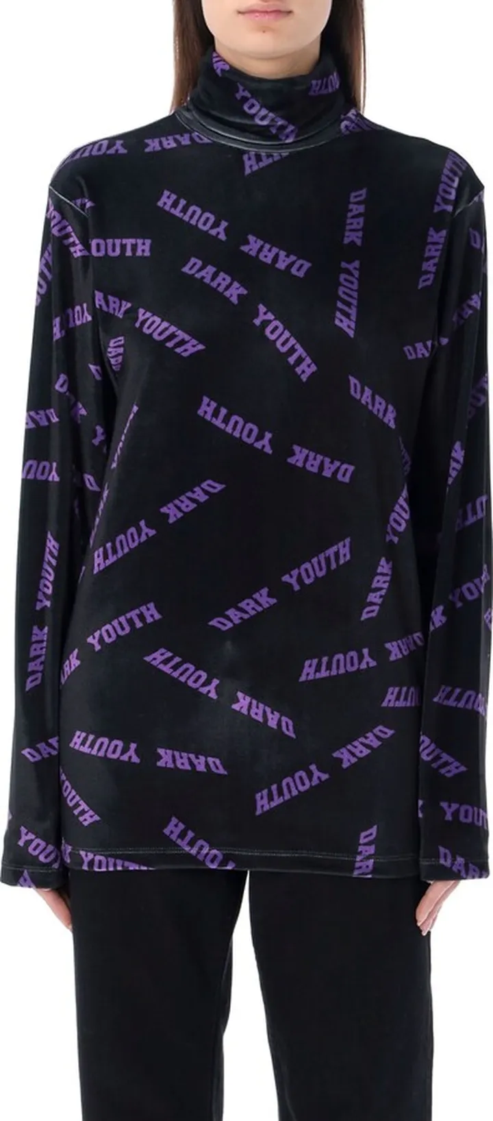Turtleneck Velvet Long Sleeve Shirt