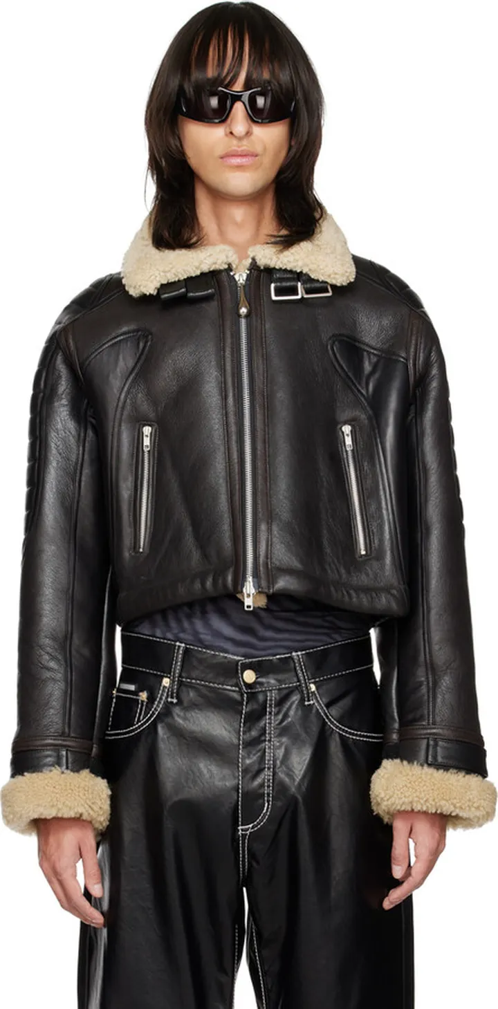 Eytys Black Patti Leather & Shearling Jacket