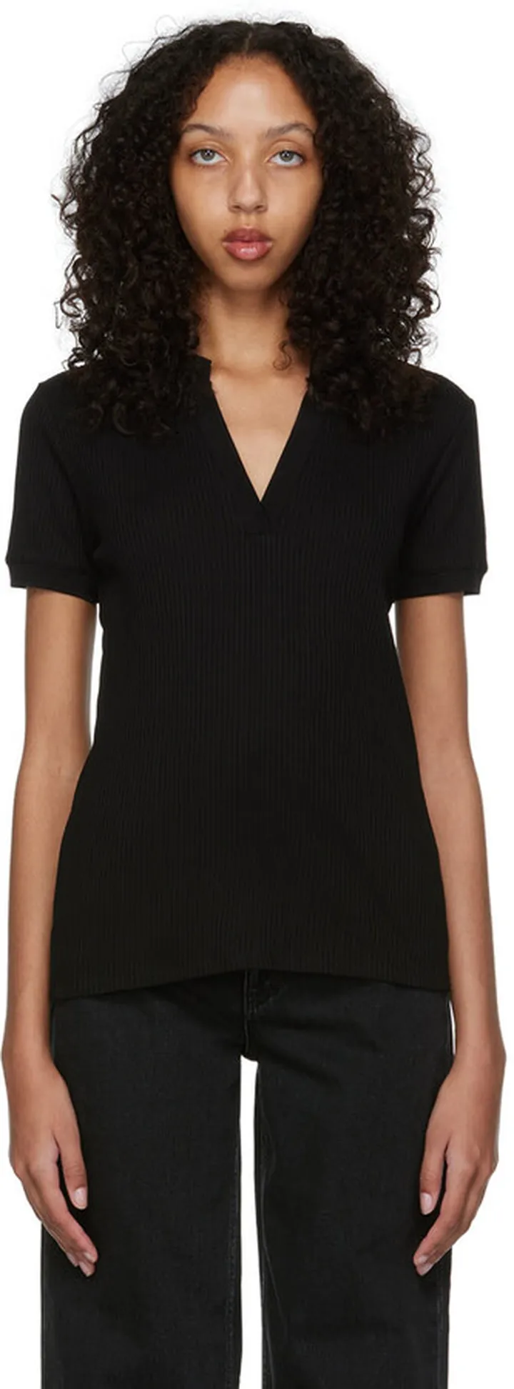 Filippa K Black Organic Cotton Polo