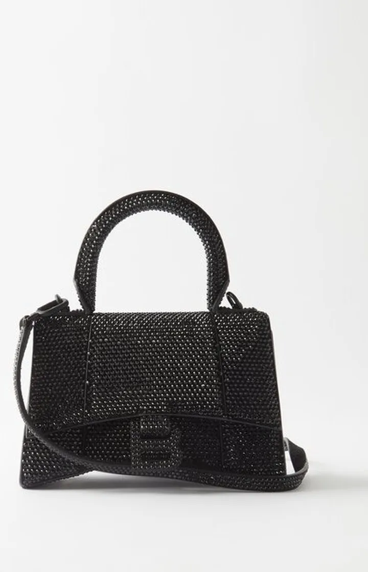 Hourglass Xs Crystal-embellished Handbag
