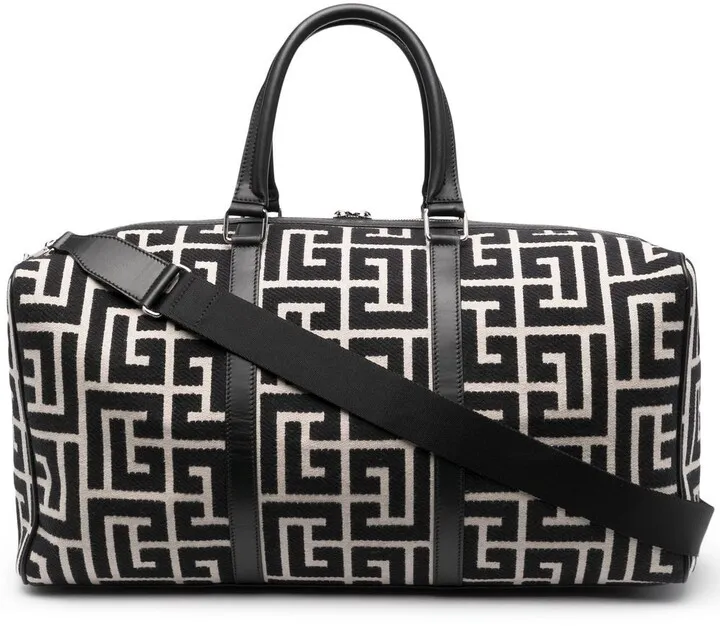 Monogram-Pattern Two-Tone Holdall