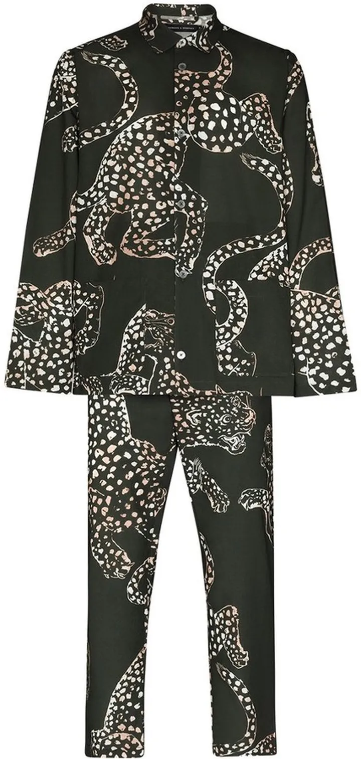 Animal Print Cotton Pajama Set