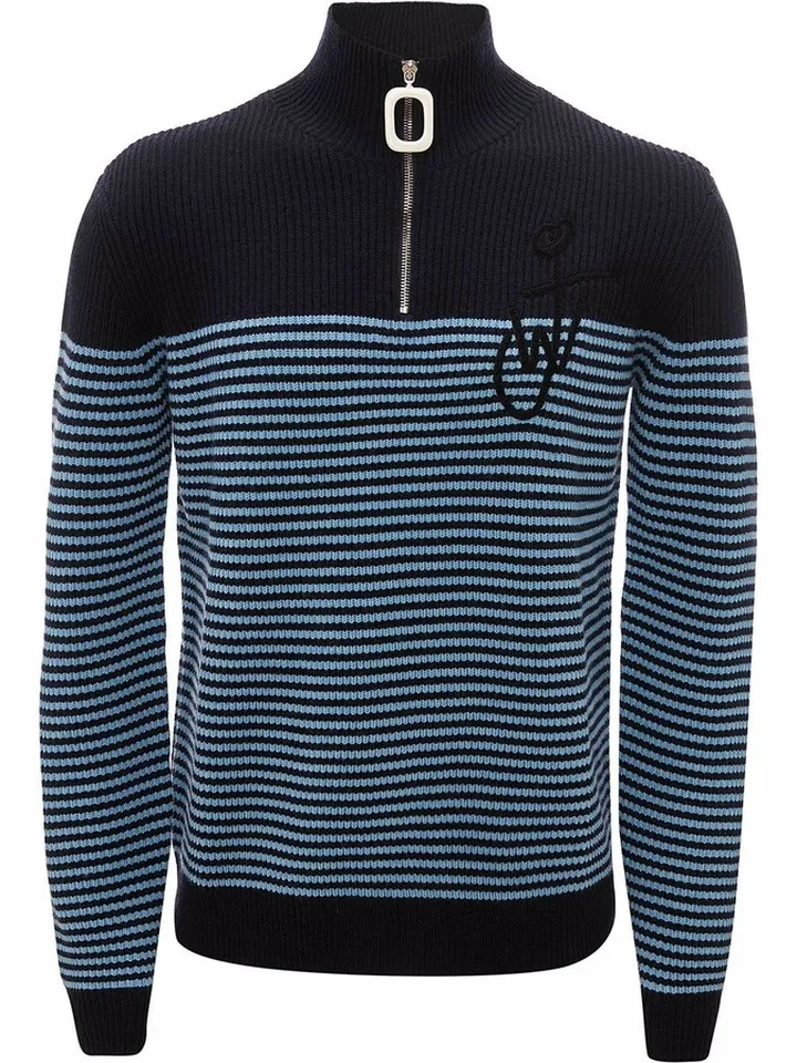 Logo-Embroidered Striped Jumper