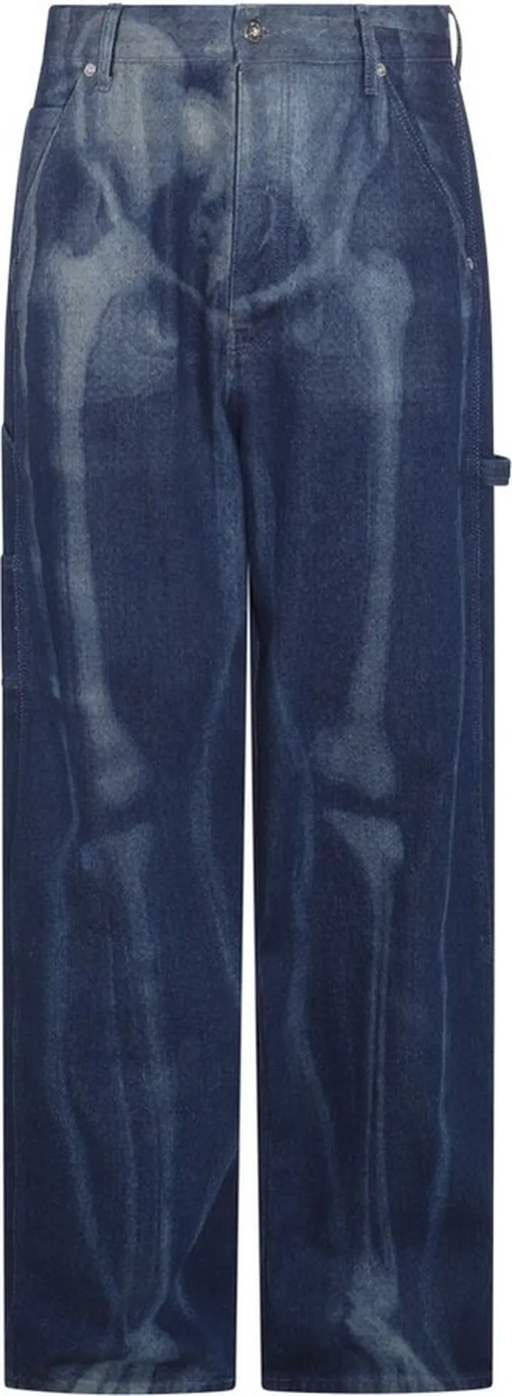 Off-White Logo Patch Wide Leg Jeans