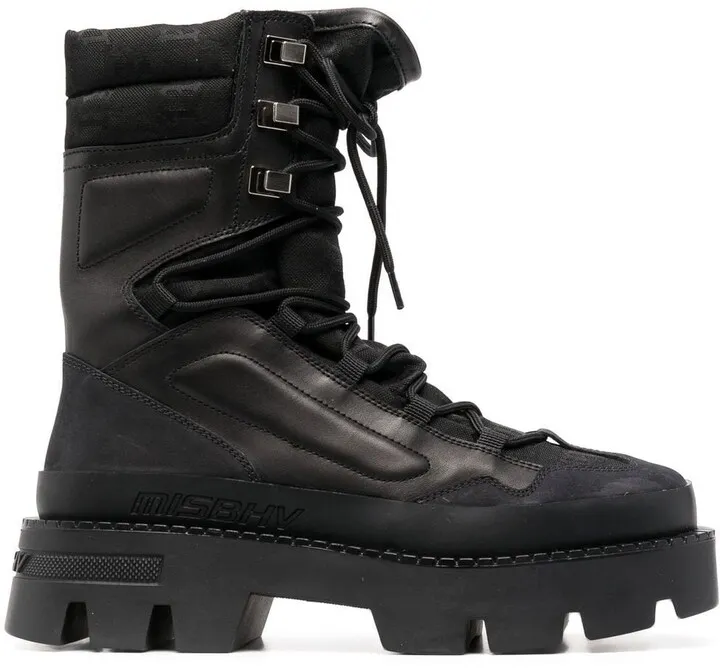 Chunky-Sole Lace-Up Boots