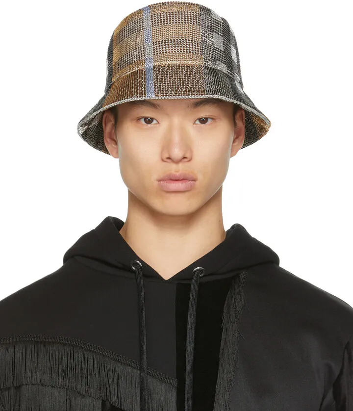 Burberry Beaded Check Bucket Hat