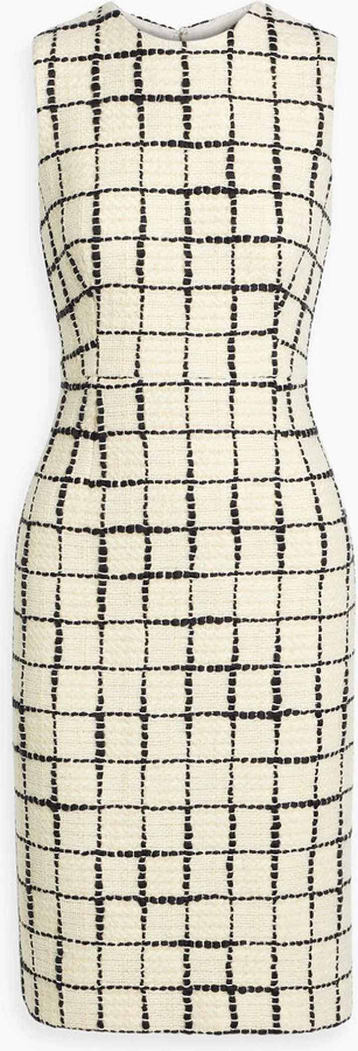 Checked wool-blend bouclé-tweed dress