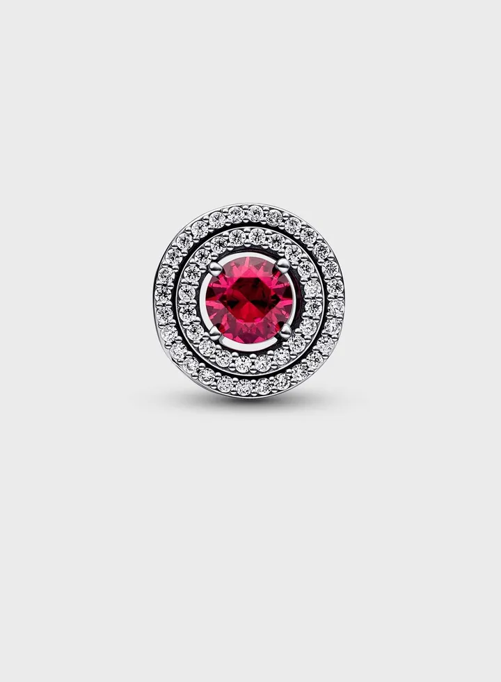 Red Sparkling Levelled Round Charm